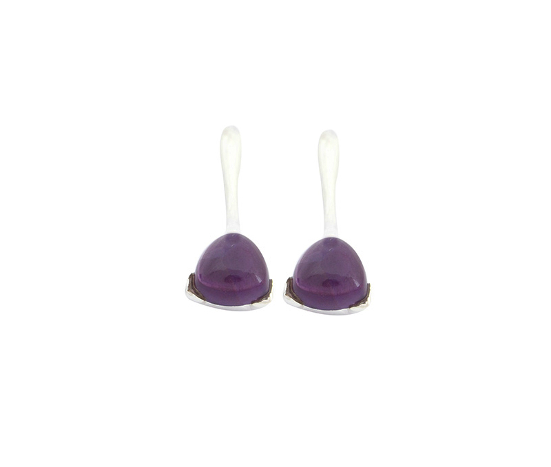 Vogue Crafts & Designs Pvt. Ltd. manufactures Purple Stone Silver Earrings at wholesale price.