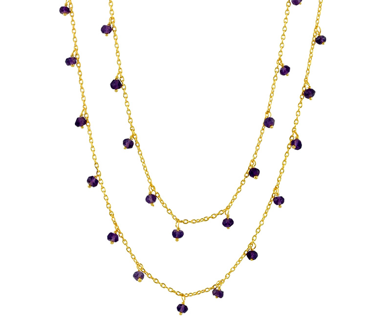 Vogue Crafts & Designs Pvt. Ltd. manufactures Drops of Purple Necklace at wholesale price.