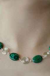 Vogue Crafts and Designs Pvt. Ltd. manufactures Dark Green Beads Silver Neckpiece at wholesale price.