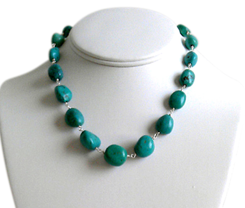 Vogue Crafts & Designs Pvt. Ltd. manufactures Turquoise Stones Silver Neckpiece at wholesale price.