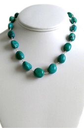 Vogue Crafts and Designs Pvt. Ltd. manufactures Turquoise Stones Silver Neckpiece at wholesale price.