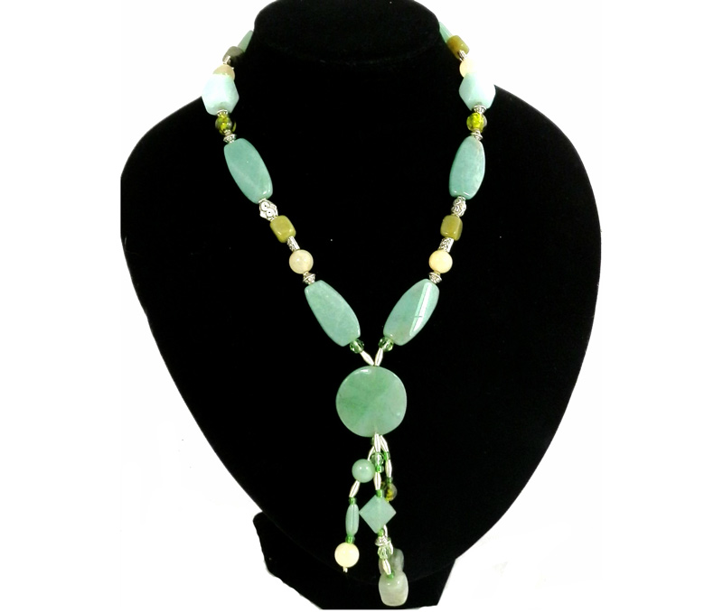 Vogue Crafts & Designs Pvt. Ltd. manufactures Multi-color oval stones Silver Necklace at wholesale price.