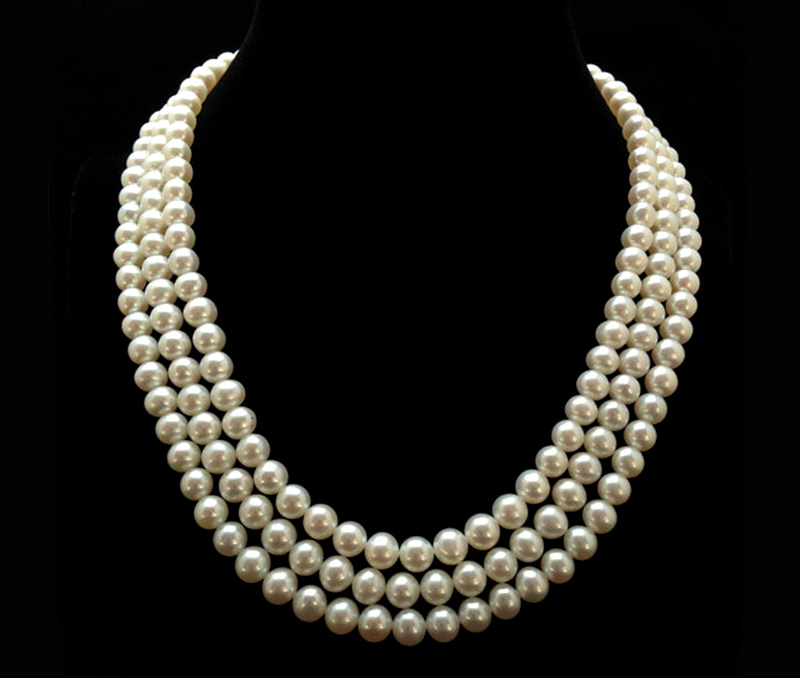 Vogue Crafts & Designs Pvt. Ltd. manufactures Layered Pearl Stones Silver Necklace at wholesale price.