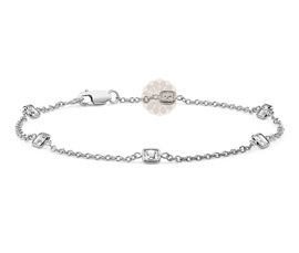 Square Stone Silver Anklet