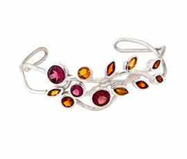 Vogue Crafts and Designs Pvt. Ltd. manufactures Multicolor Leaf Silver Cuff at wholesale price.