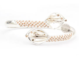 Vogue Crafts and Designs Pvt. Ltd. manufactures Sterling Silver Floral Cuff at wholesale price.