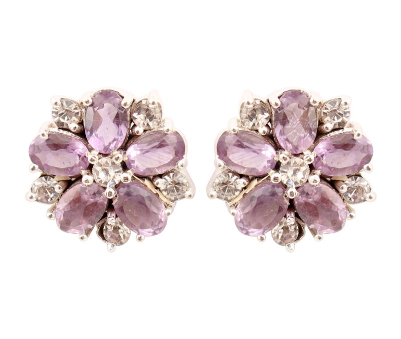 Vogue Crafts & Designs Pvt. Ltd. manufactures Floral Silver Stud Earrings at wholesale price.