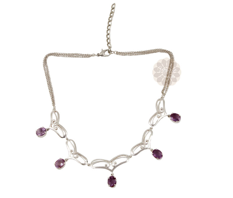 Vogue Crafts & Designs Pvt. Ltd. manufactures Designer Silver Heart Necklace at wholesale price.