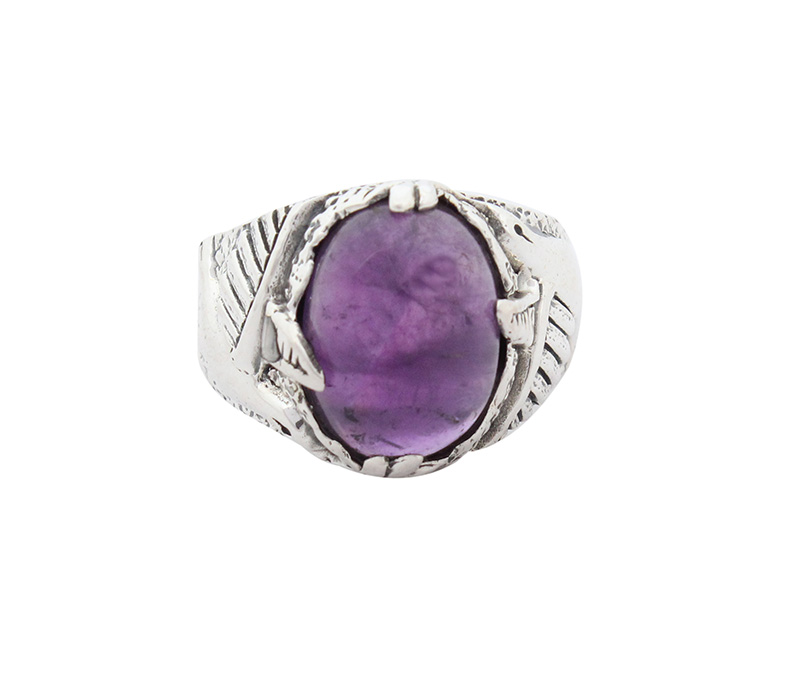 Vogue Crafts & Designs Pvt. Ltd. manufactures Classic Purple Stone Silver Ring at wholesale price.